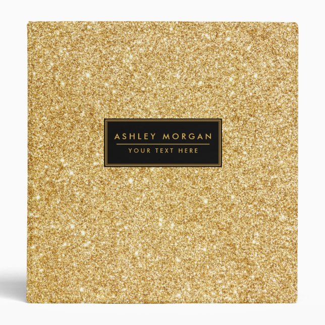 Elegant Faux Gold Glitter Binder (Front)