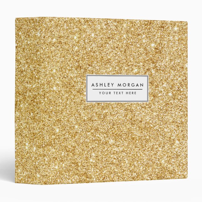 Elegant Faux Gold Glitter Binder (Front/Spine)