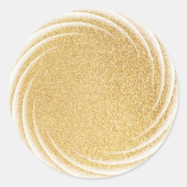 Elegant Faux Gold Glitter Blank Template Glamour Classic Round Sticker (Front)