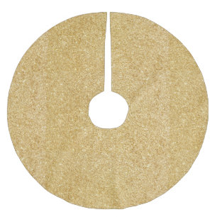 Elegant Faux Gold Glitter Brushed Polyester Tree Skirt