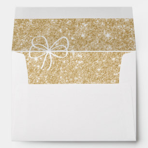 Elegant Faux Gold Glitter Return Address Envelope