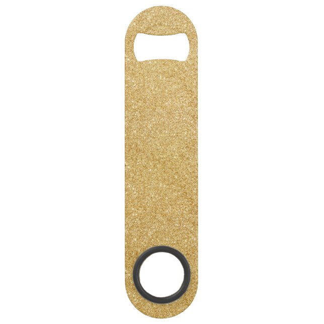 Elegant Faux Gold Glitter Speed Bottle Opener (Front)