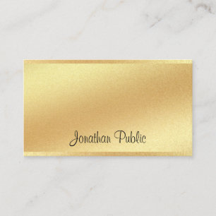 Elegant Faux Gold Hand Script Cool Excellent Look Business Card