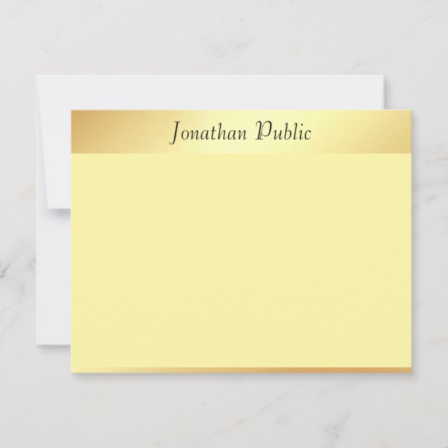 Elegant Faux Gold Handwritten Script Template (Front)