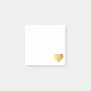 Elegant Faux Gold Heart Post-it Notes