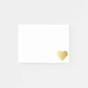 Elegant Faux Gold Heart Post-it Notes
