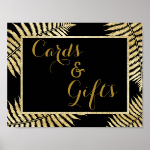 Elegant Faux Gold Leaf Bracken Wedding Poster