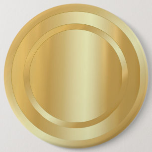 Elegant Faux Gold Look Glamourous Trendy Template 6 Inch Round Button