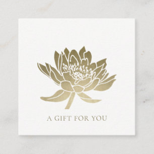ÉLÉGANT FAUX GOLD LOTUS FLORAL CADEAU CERTIFICAT