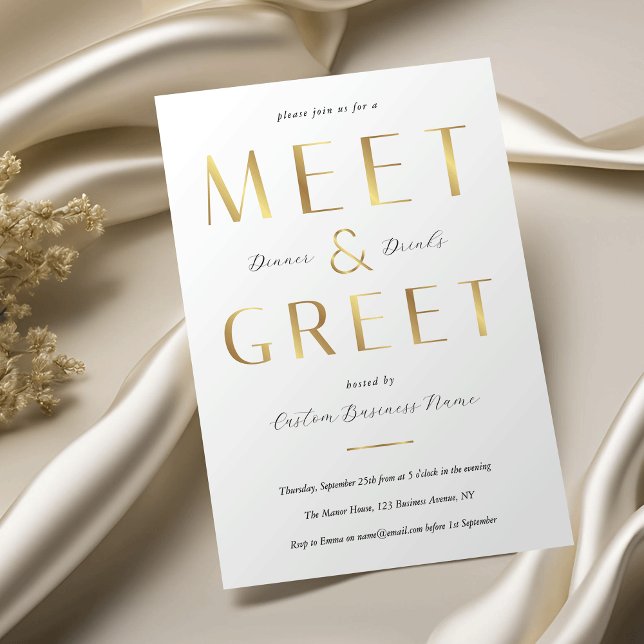 Elegant Faux Gold Meet & Greet Corporate Business Invitation (Creator Uploaded)