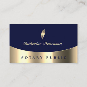 Elegant faux gold metallic frame notary business card