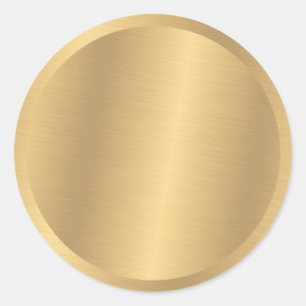 Elegant Faux Gold Metallic Look Blank Template Classic Round Sticker