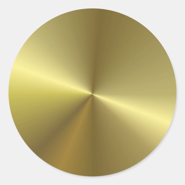 Elegant Faux Gold Metallic Look Blank Template Classic Round Sticker (Front)