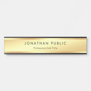 Elegant Faux Gold Modern Professional Template Door Sign