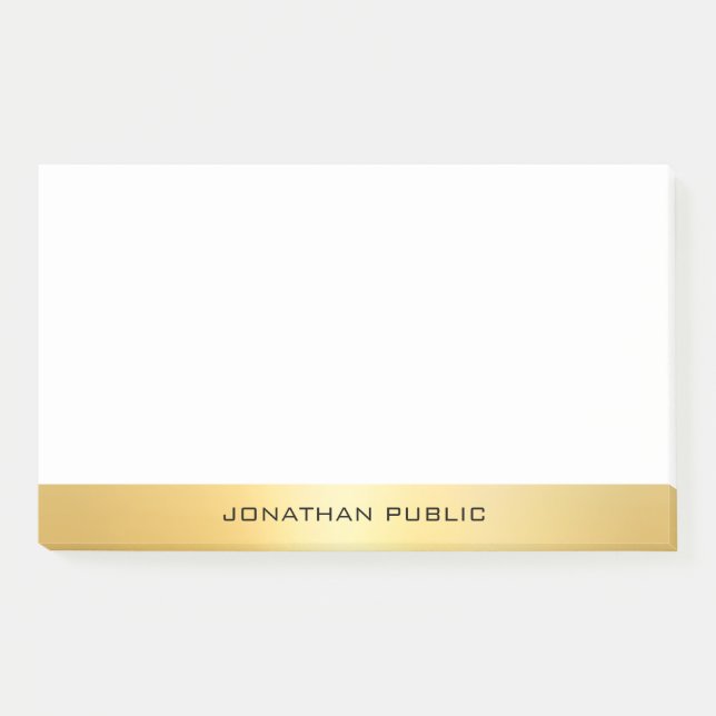 Elegant Faux Gold Modern Professional Template Post-it Notes (Front)