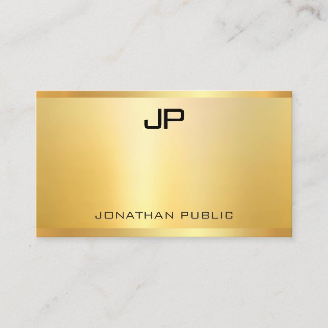 Elegant Faux Gold Modern Template Professional Business Card (Front)