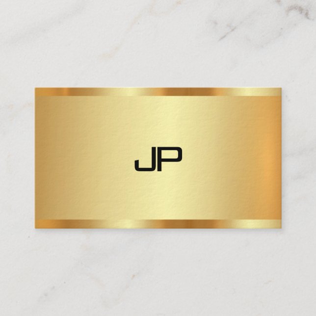 Elegant Faux Gold Monogram Modern Professional Business Card (Front)