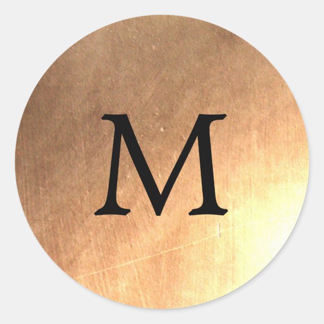 Elegant Faux Gold Monogram Seal (Front)