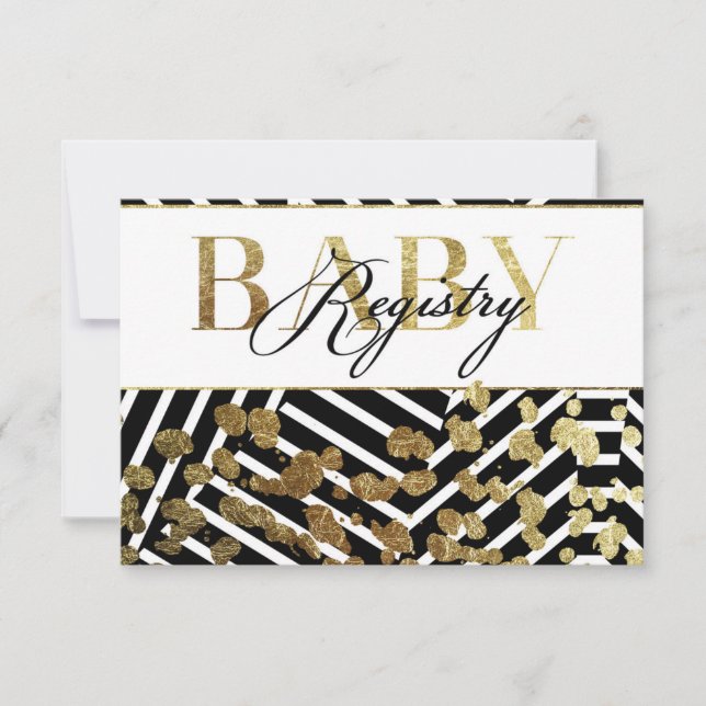 Elegant Faux Gold Paint Splatter & Stripes Pattern (Front)