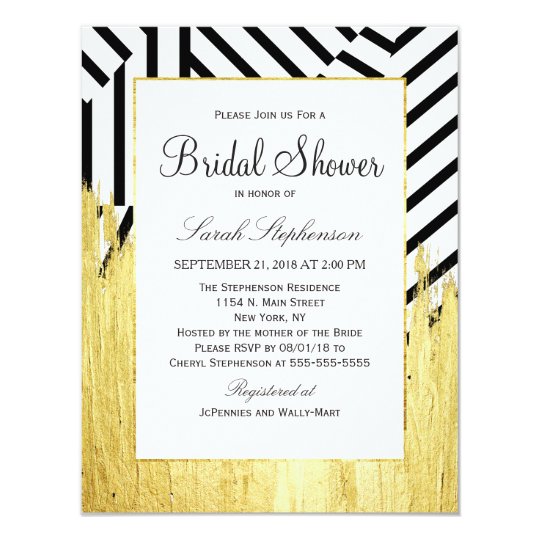 Elegant Faux Gold Paint Strokes & Stripes Pattern Card