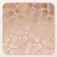elegant faux gold pineapple pattern polka dots