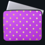 elegant faux gold purple polka dots laptop sleeve<br><div class="desc">Elegant and modern polka dots design.</div>