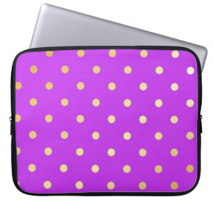 elegant faux gold purple polka dots laptop sleeve