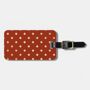elegant faux gold red polka dots luggage tag