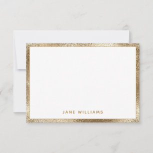 Elegant Faux Gold Shimmer Border Personalized Name Card