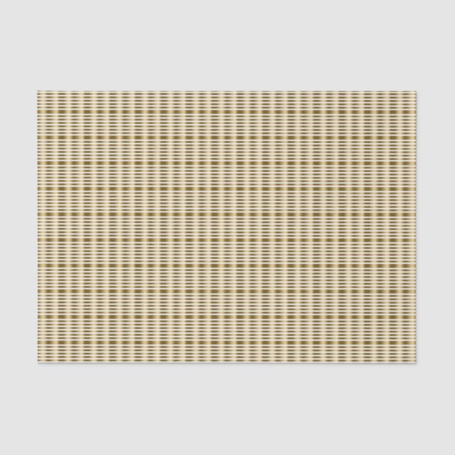 Elegant Faux Gold Stripes On White Background Tissue Paper (Front)