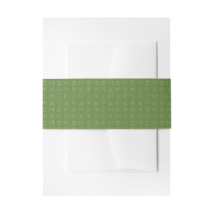 Elegant Faux Gold Subtle Pattern   Green Invitation Belly Band