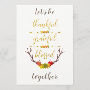 Elégant Faux Gold Thanksgiving Invitation