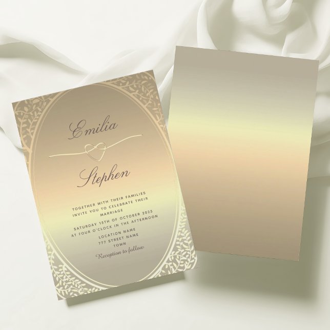 Elegant Faux Gold Wedding Invitation (Creator Uploaded)