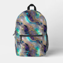 Elegant Faux Gold with Teal and Purple Opal Stone