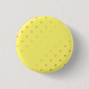 elegant faux gold yellow polka dots 1 inch round button