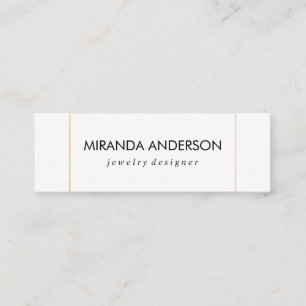 Elegant Faux Golden Trim Mini Business Card