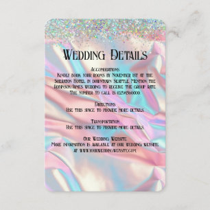 Elegant Faux Iridescent Foil and Glitter Enclosure Card