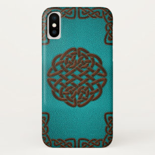 Elegant Faux Leather Celtic knot design iPhone X Case