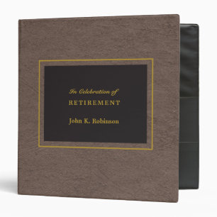Elegant Faux Leather Retirement Memories Binder