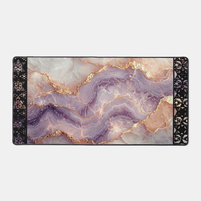 Elegant Faux Marble Black Ornate Trim (Recto)