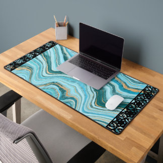 Elegant Faux Marble Black Ornate Trim