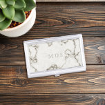 Elegant Faux Marble Monogram Business Card Case<br><div class="desc">Add your initials to this modern marble business card case</div>