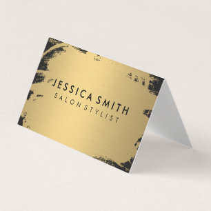Elegant Faux Metallic Gold and Black Business Card