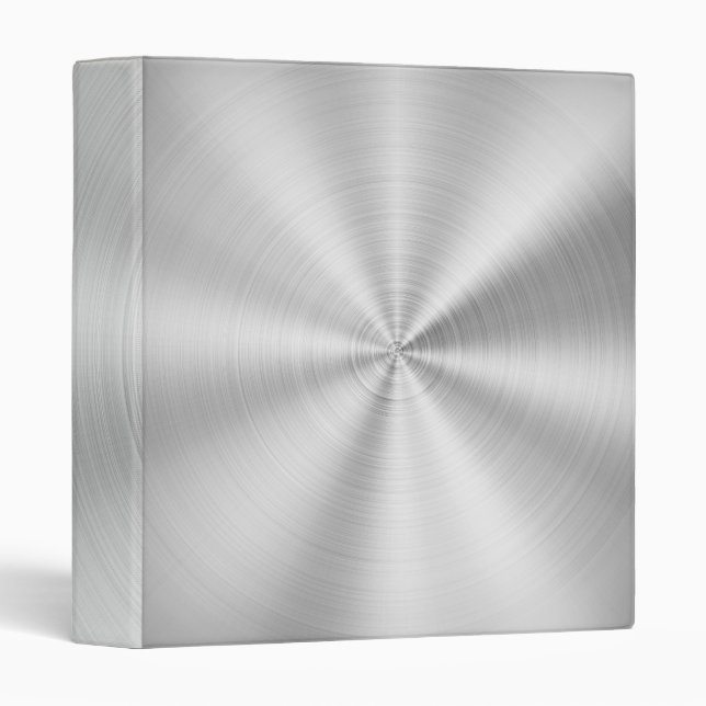Elegant Faux Metallic Shiny Silver Binder (Front/Spine)