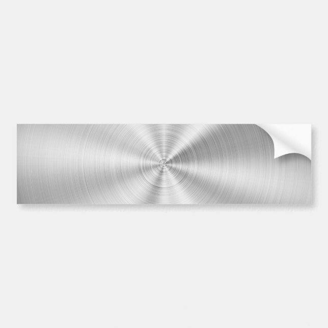 Elegant Faux Metallic Shiny Silver Bumper Sticker (Front)