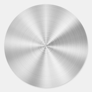 Elegant Faux Metallic Shiny Silver Classic Round Sticker