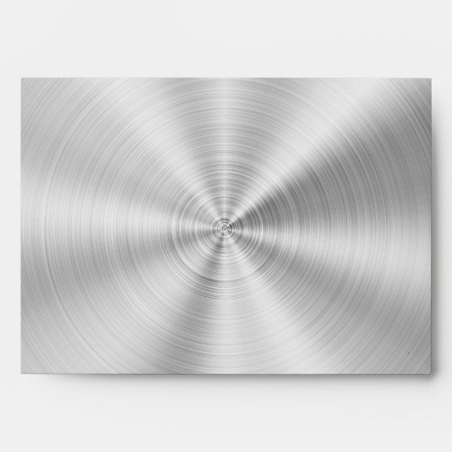 Elegant Faux Metallic Shiny Silver Envelope (Front)