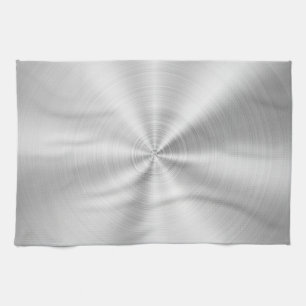 Elegant Faux Metallic Shiny Silver Kitchen Towel