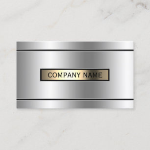 Elegant faux metallic silver and gold  business card