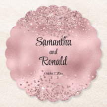 Elegant Faux Pink Glitter and Foil Wedding